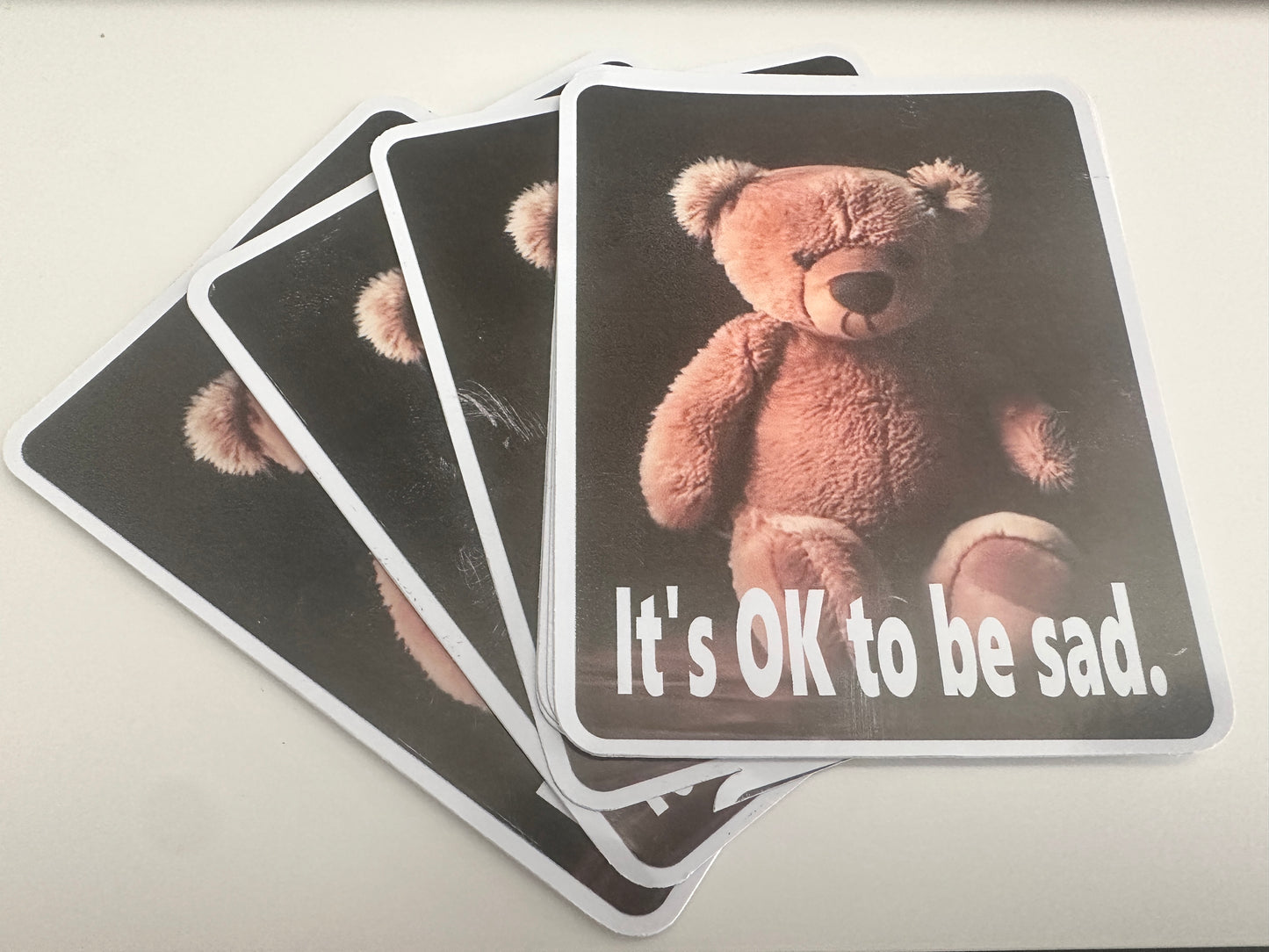 Sad Bear Sticker - It's OK to be sad.