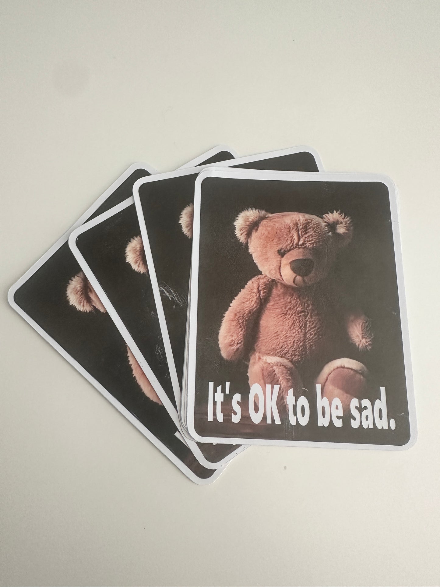 Sad Bear Sticker - It's OK to be sad.